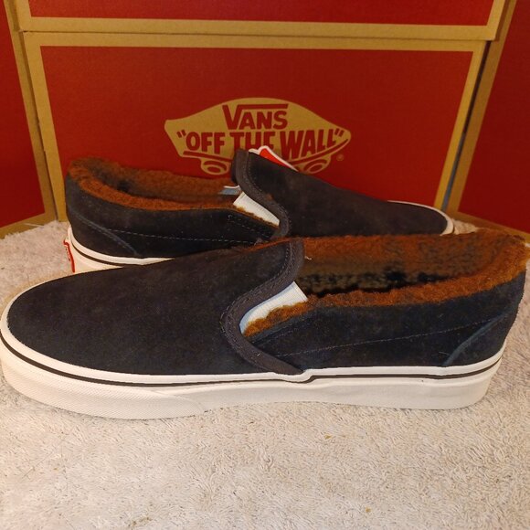 Vans Men's 4/Women's 5.5 Slip On Sherpa Lined Black/Marshmallow VN0A7VCFABI - Picture 11 of 12